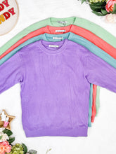 Load image into Gallery viewer, Corrine Ribbed Pullover Top - Purple