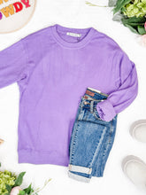 Load image into Gallery viewer, Corrine Ribbed Pullover Top - Purple