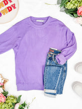 Load image into Gallery viewer, Corrine Ribbed Pullover Top - Purple