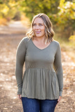 Load image into Gallery viewer, Long Sleeve Sarah Ruffle - Olive