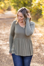 Load image into Gallery viewer, Long Sleeve Sarah Ruffle - Olive