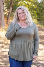 Load image into Gallery viewer, Long Sleeve Sarah Ruffle - Olive