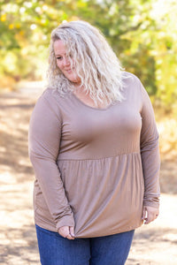 Long Sleeve Sarah Ruffle - Mocha