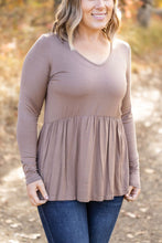 Load image into Gallery viewer, Long Sleeve Sarah Ruffle - Mocha