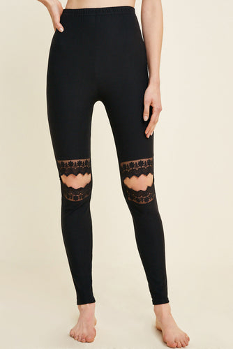 Lace Knee Leggings